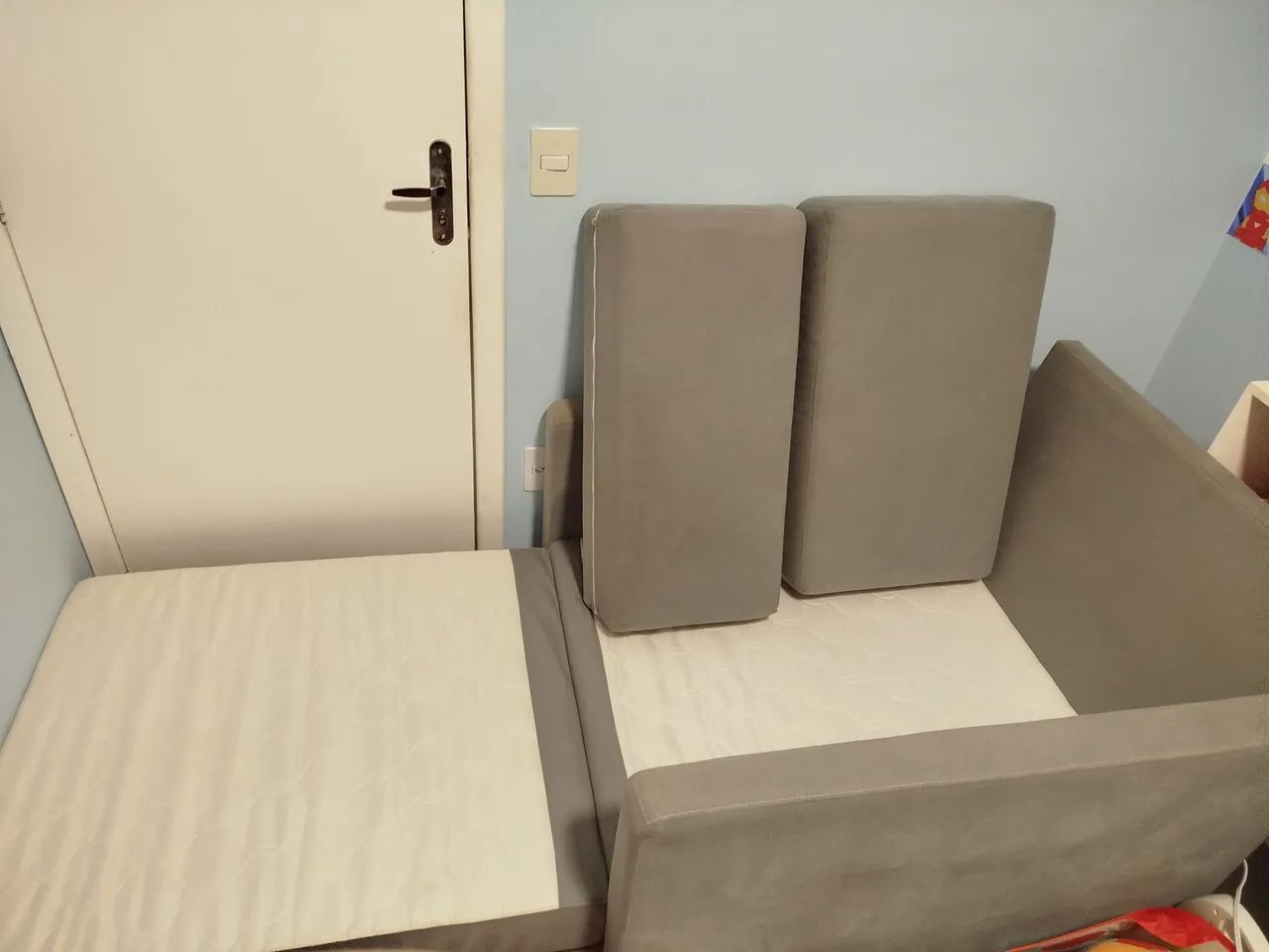 Sofá Cama de Solteiro - Castor Salerno Max Suede Cinza - Foto 5