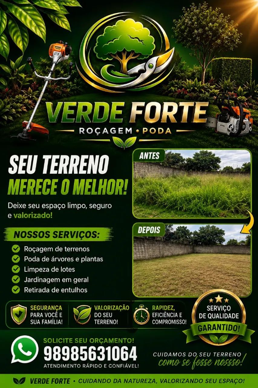 ROÇAGEM E PODA DEE ÁRVORE E JARDINAGEM  - Foto 2