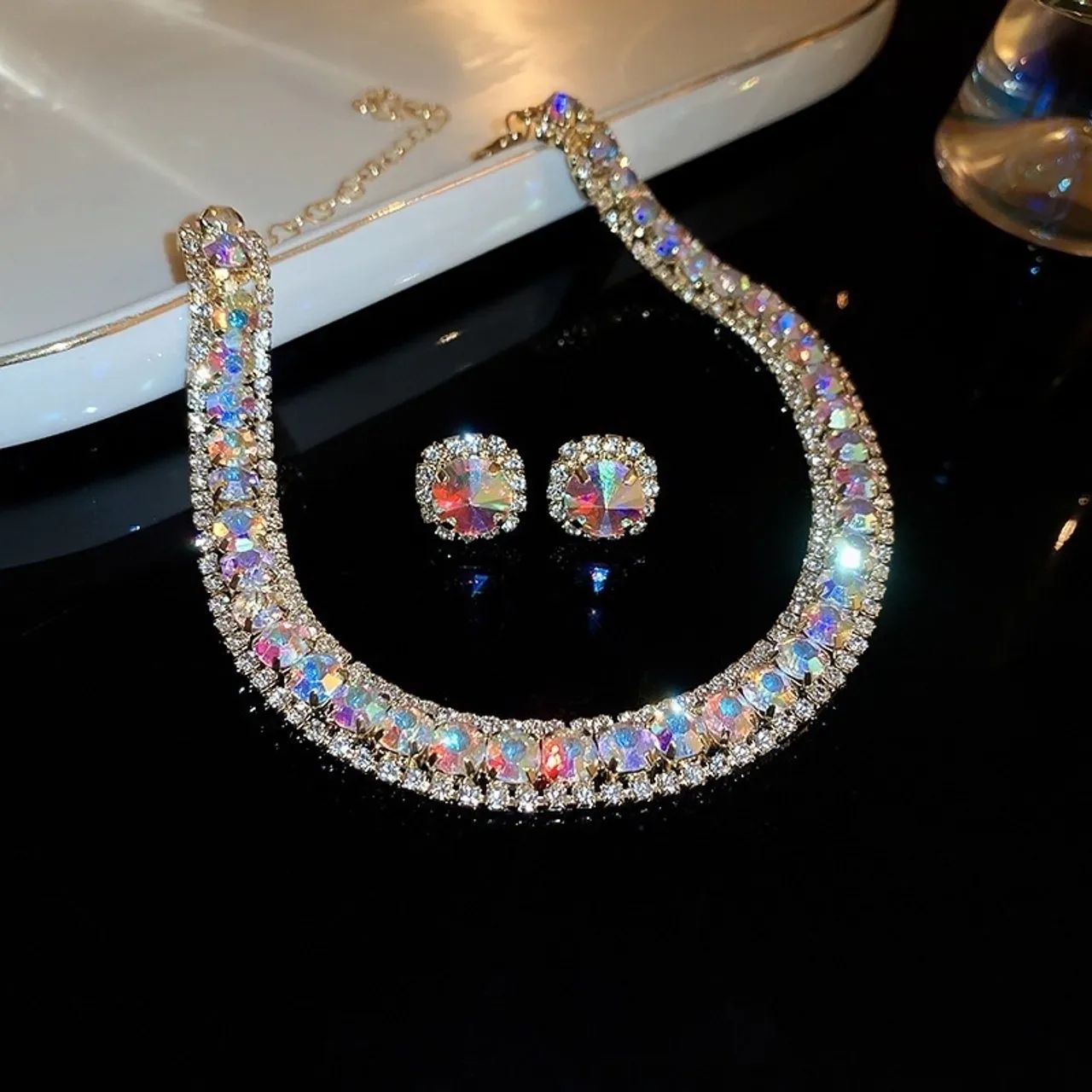 CONJUNTO COLAR E BRINCO LUXO 