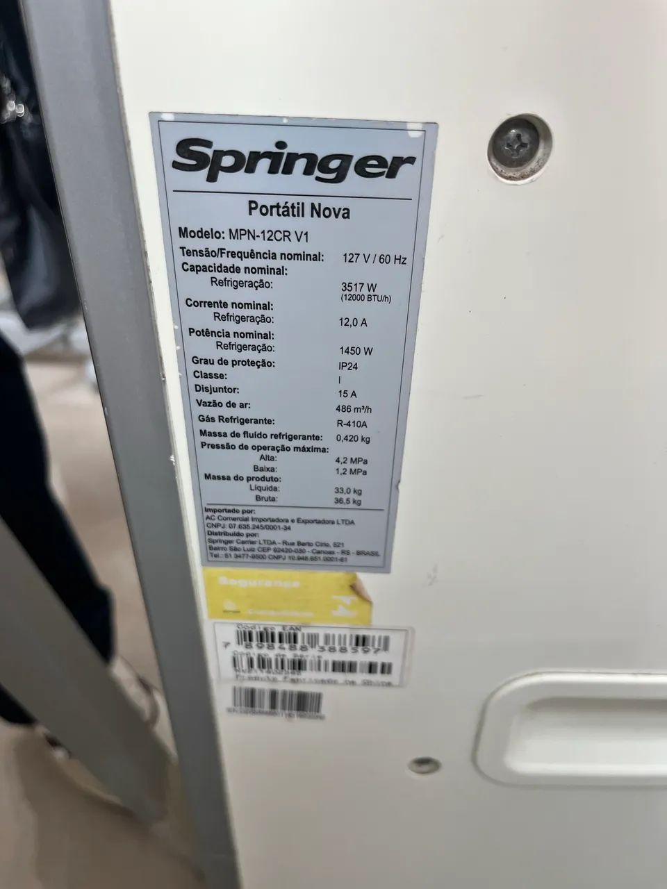 Ar condicionado - 12 mil btus - Springer - Foto 3