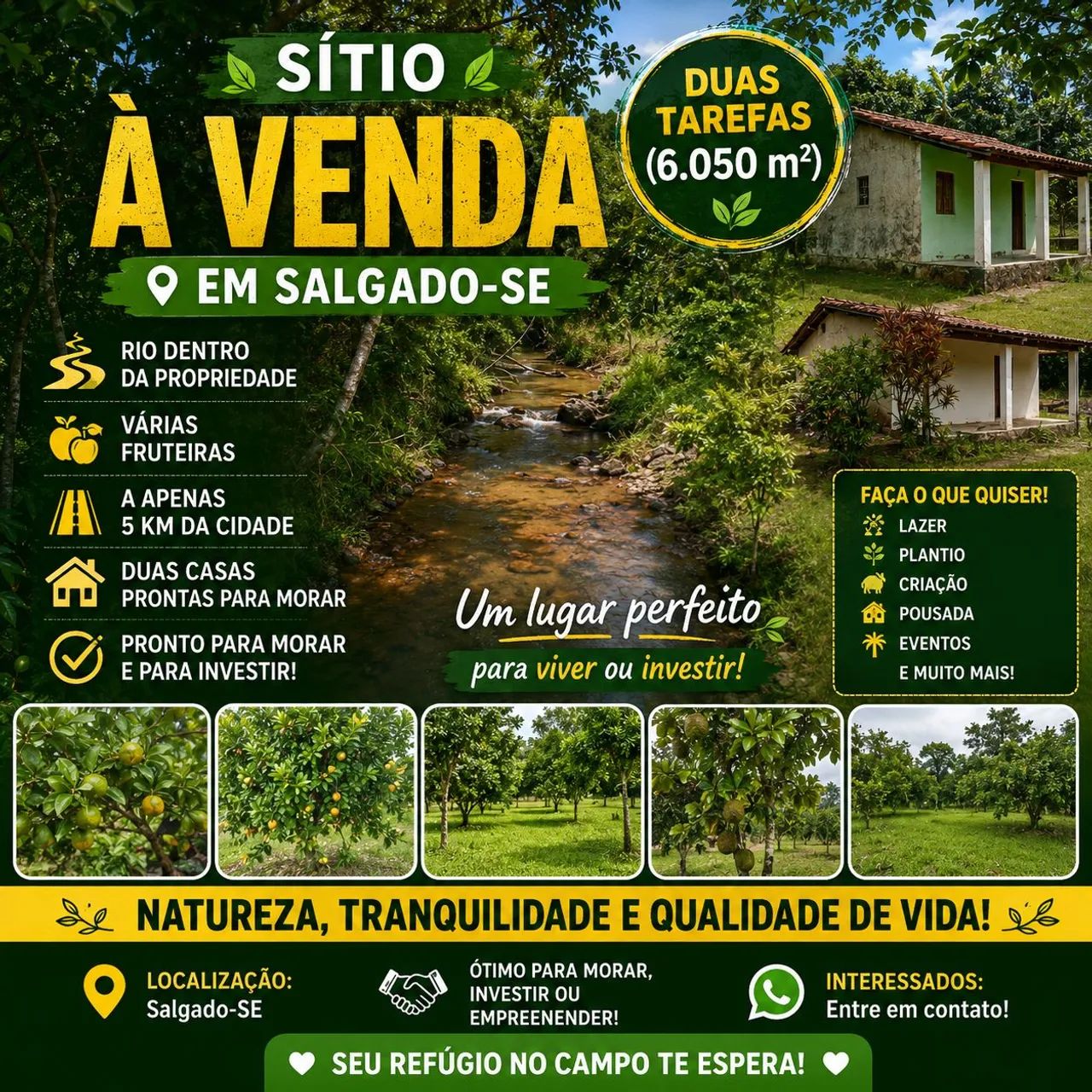 Sítio em Salgado ( Rio dentro )