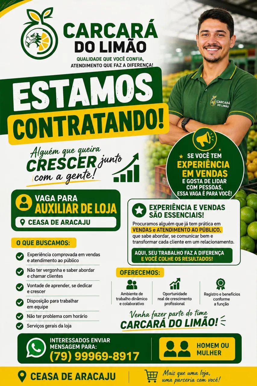 VAGA DE EMPREGO vem crescer com a gente 
