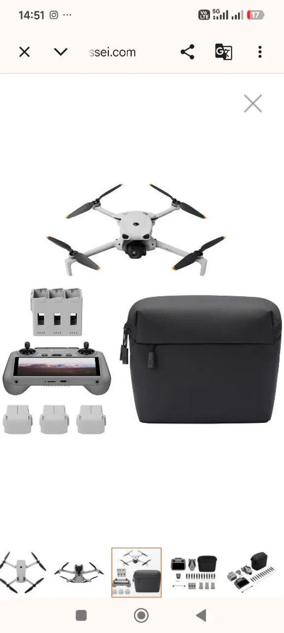 DJI Lito X1 Fly More Combo C/ Tela (RC 2) - Sensor LiDAR 4K 100fps Lacrado - Foto 3