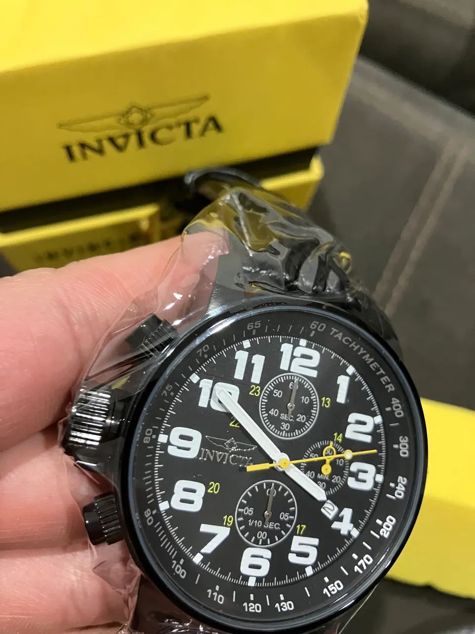 Relógio invicta original 3332 force preto couro - Foto 3