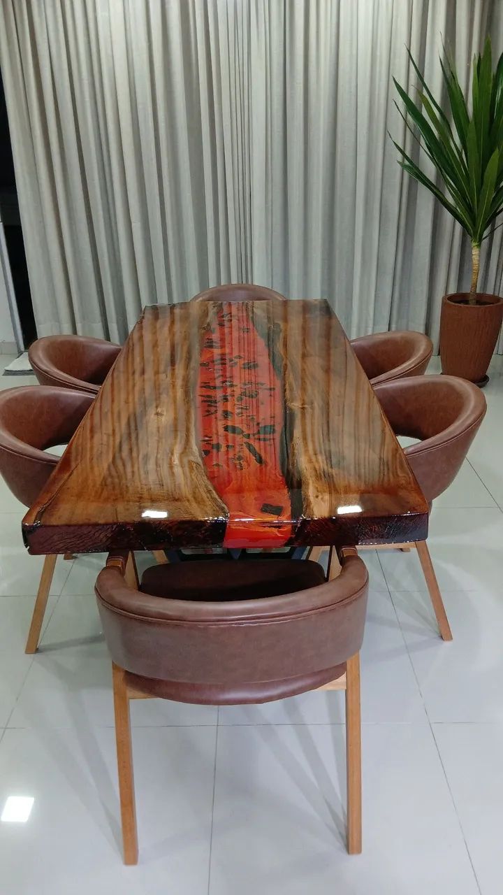 Mesa  de jantar  resinada - Foto 3