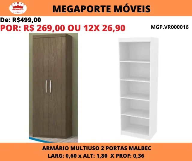 ARMÁRIO MULTIUSO 02 PORTAS 