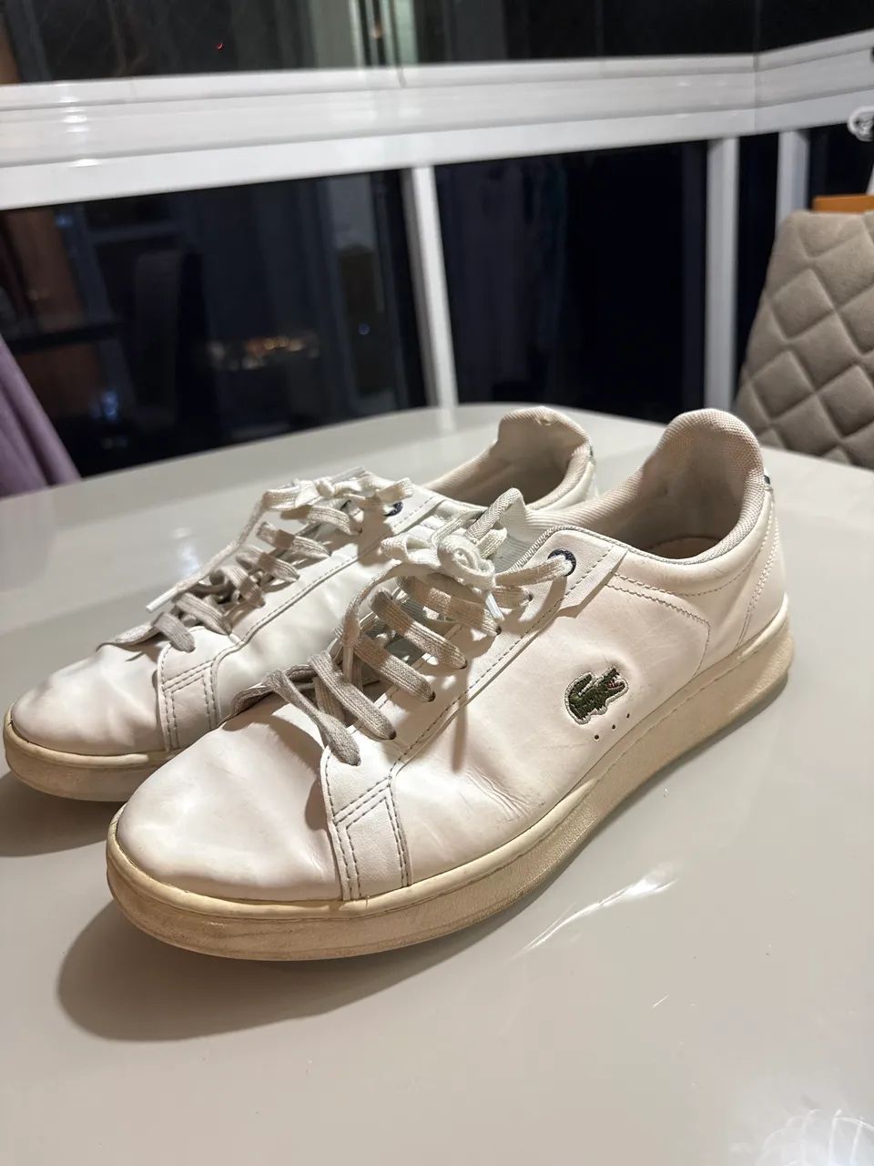 Sapato Lacoste Masculino - Couro Branco 41 - Foto 2