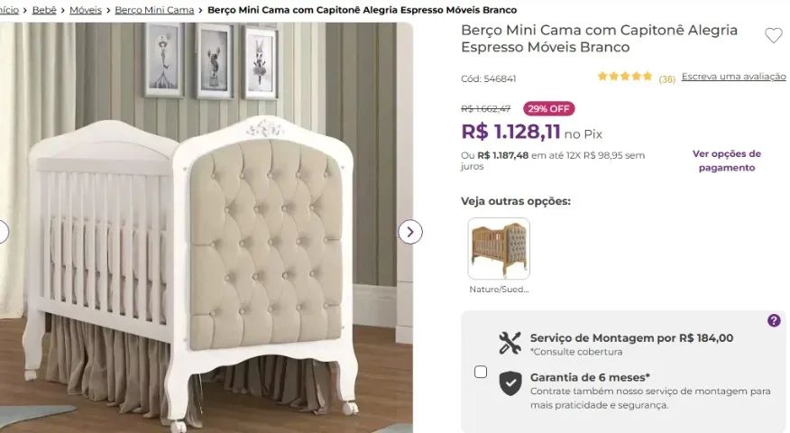 Berço com Capitonê