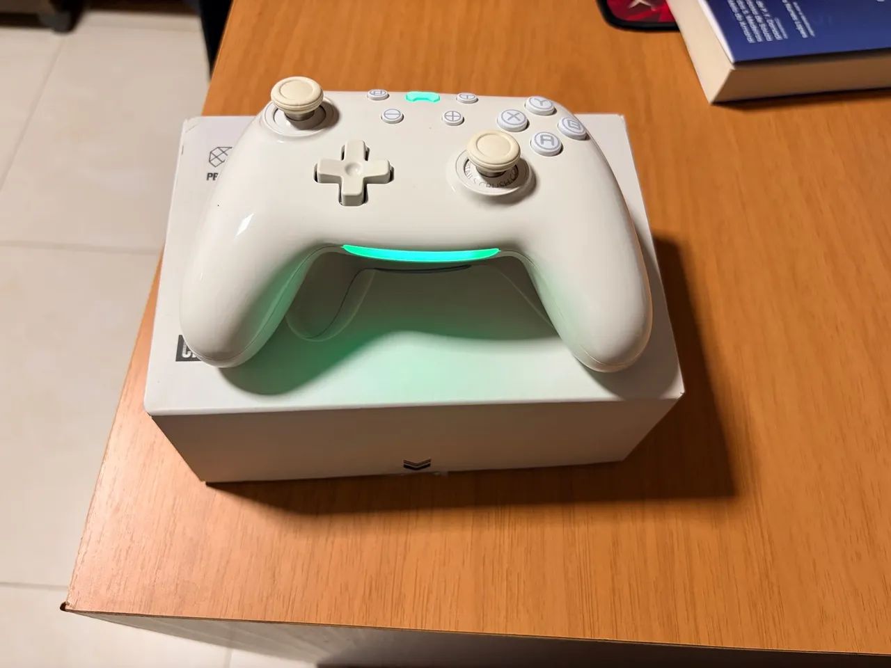 Kit 2 controles joysticks pc, switch, android, ios pbtails crush branco hall effect