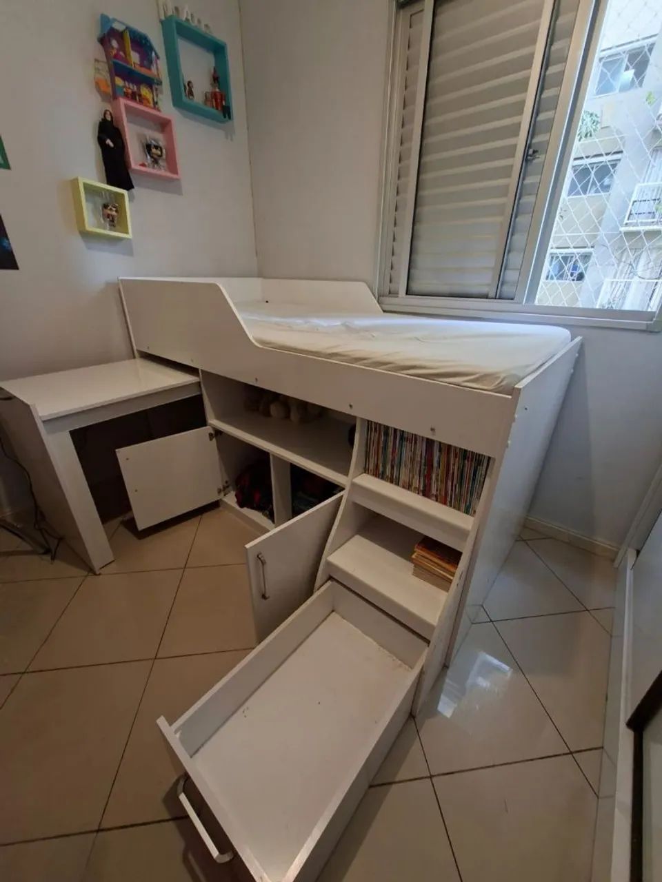 Cama solteiro multifuncional + colchão de espuma - Foto 2