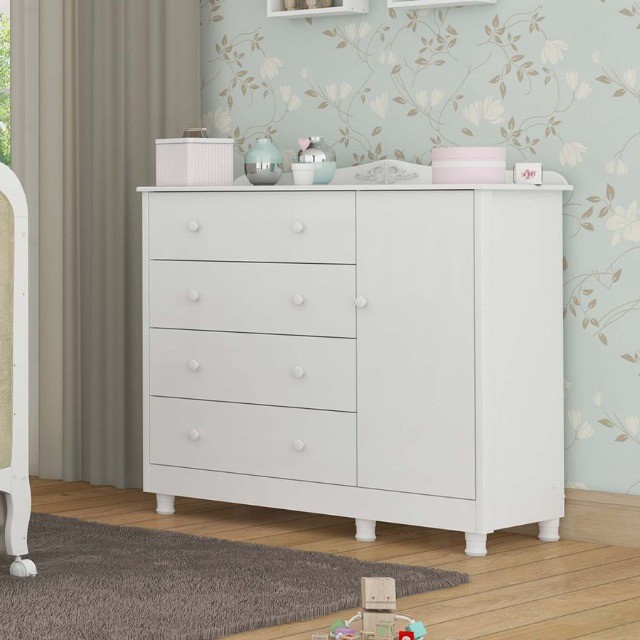 Comoda Infantil Elo Lisa Peroba, 100% MDF - ( Promoção )