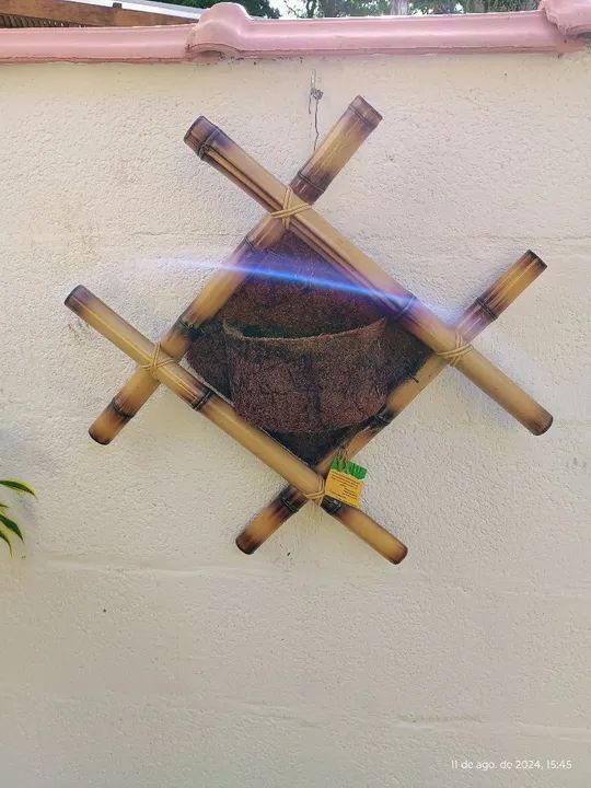 CACHEPÔ DE BAMBU ORQUÍDEA DECORAÇÃO JARDIM PRESENTE 