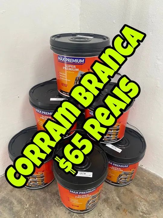 Tinta de ótima qualidade preço de fábrica branca só $$ 65 reais 