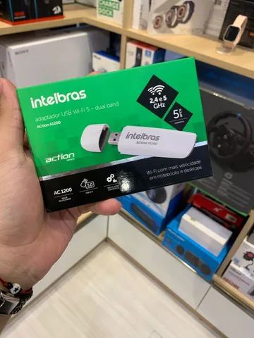 Adaptador USB Wireless Action A1200 IntelBras - Produto Novo - Parcelamos Sem Juros
