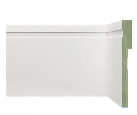 Rodapé de MDF Ultra 12cm x 18mm x 1,80m Barra de Sobrepor com Friso Resistente a Umidade