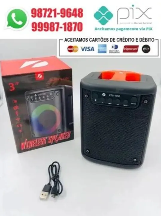 caixinha de som com bluetooth de 10w bluetooth e com efeito de luz