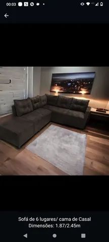 Sofá Canto um espetáculo ele vira Cama Casal Preço de fábrica várias cores  - Foto 4