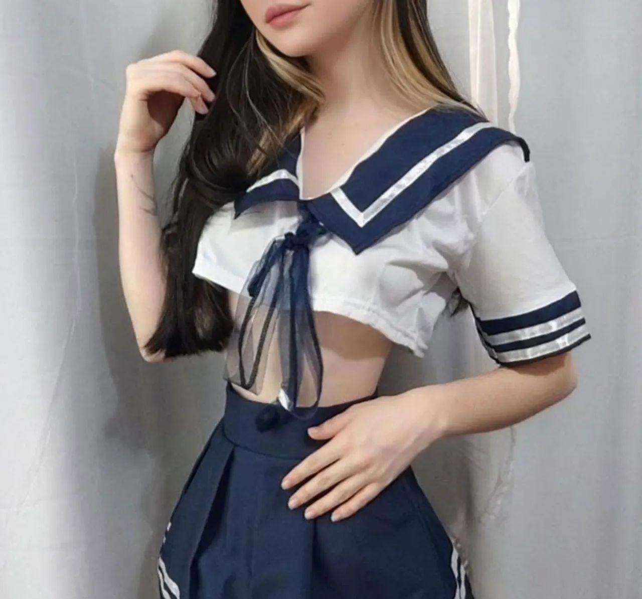 Conjunto Sailor Branco e Azul - Foto 3