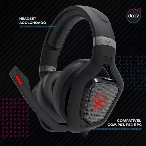 Headset Gamer Dazz Lachesis Diamond Surround 7.1 Virtual Usb Cor Preto - Loja Natan Abreu  - Foto 5