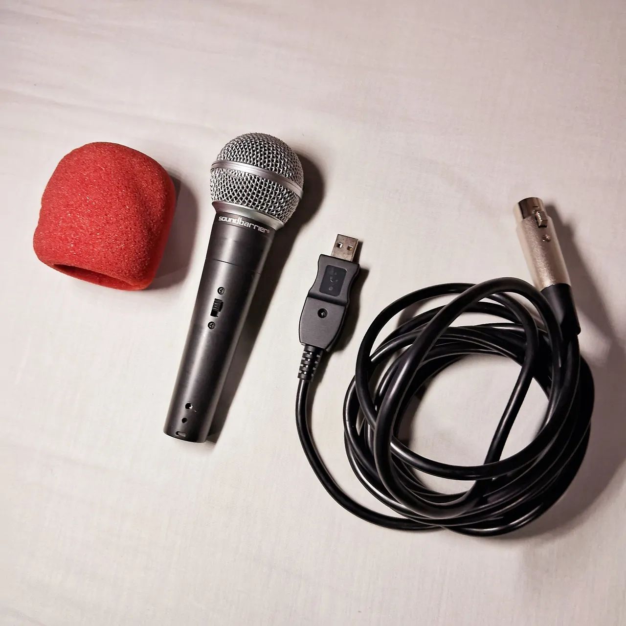 Microfone profissional + cabo USB + protetor