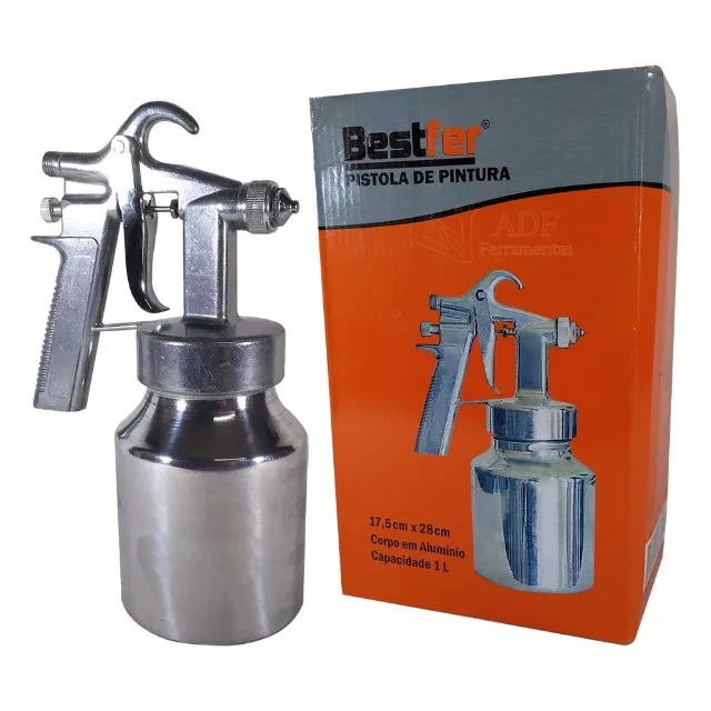 Pistola De Pintura De Baixa Pressão Alumínio 1l Bestfer - Foto 3