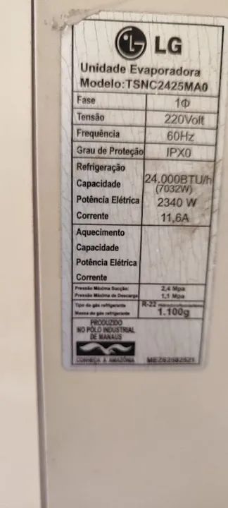 Evaporadora de ar 24mil btus - Foto 2