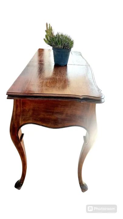 Mesa provençal antiga com duas gavetas e extenção - Foto 4