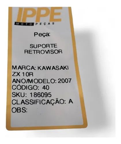 Suporte Retrovisor Kawasaki Zx 10r 2007 - Peças para motos