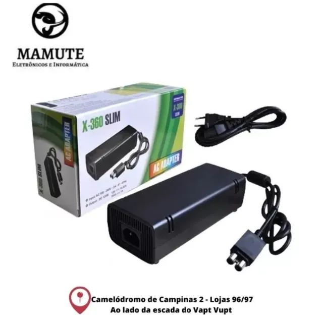 Fonte Para Xbox 360 Slim 2 Pinos Bivolt 110v 220v