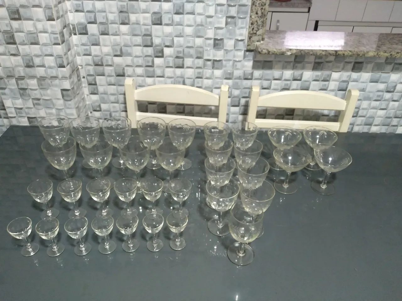 Jogo de taças de cristal