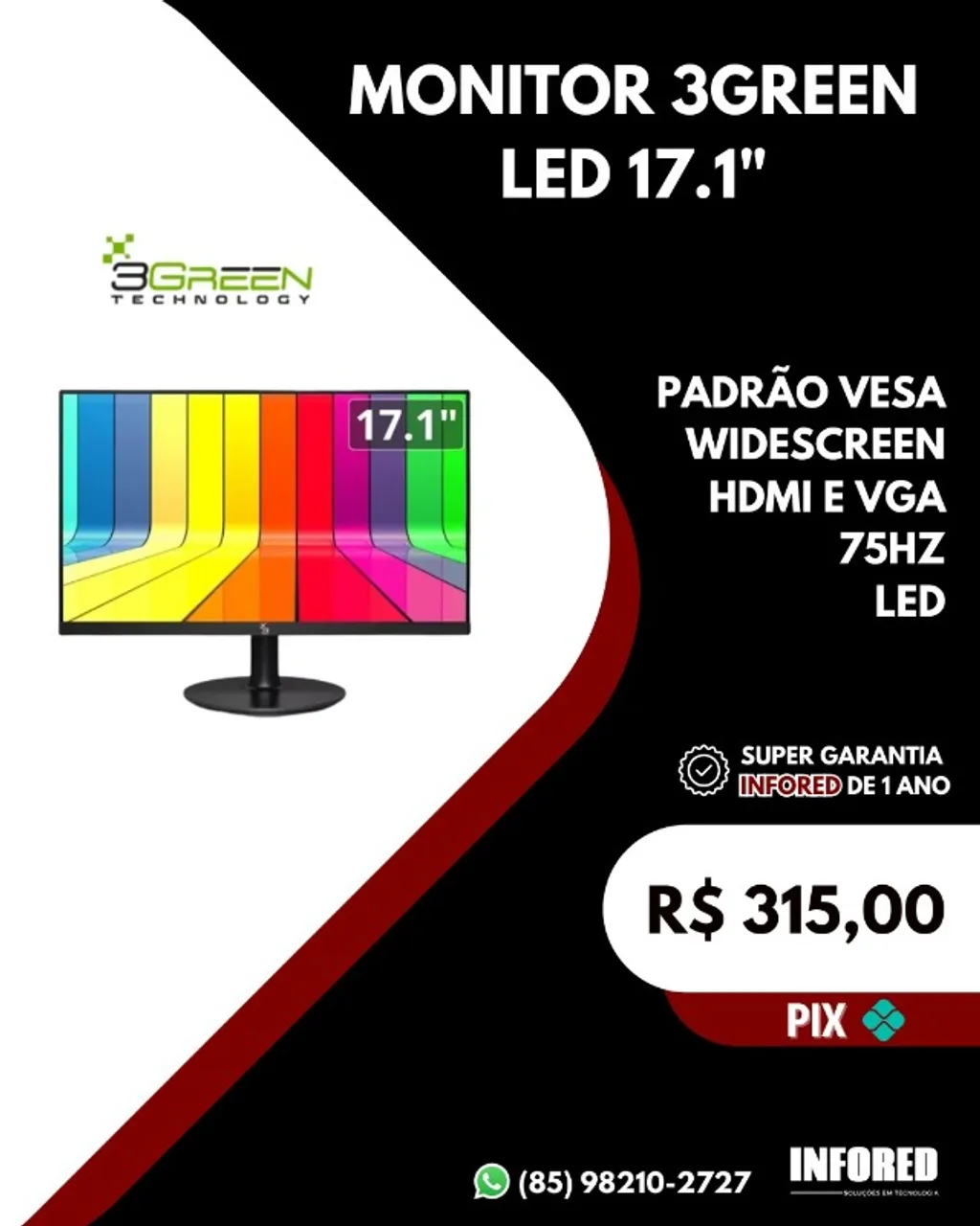 Monitor 3green LED 17,1"