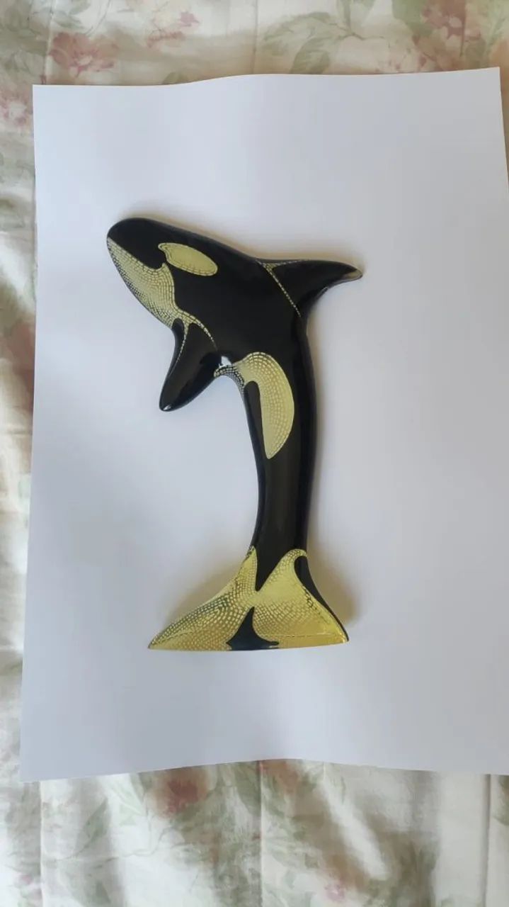 Orca em resina Abraham Palatinic "coleção bichos cineticos" assinatura na base  - Foto 5