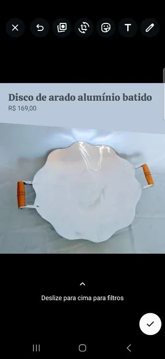 Disco de Arado em Alumínio Batido 50cm