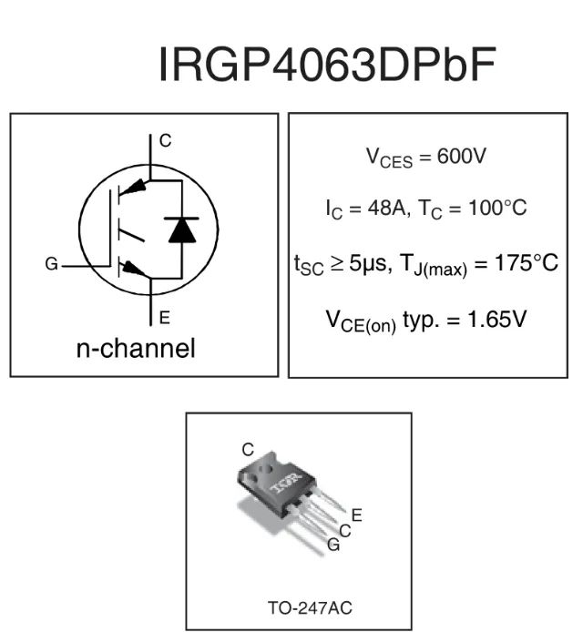 KIT COM 5 GBT 4063D 600V 48A
