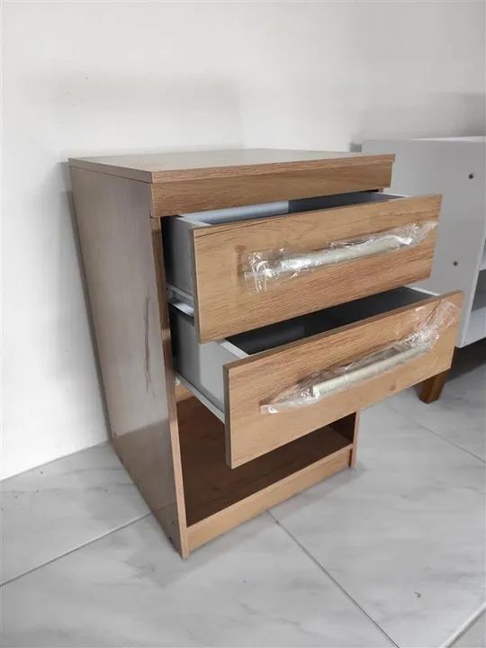 MESA DE CABECEIRA 100% MDF DUAS GAVETAS - Foto 5