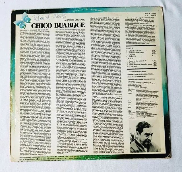Disco Vinil LP - Chico Buarque - A Grande Música de Chico Buarque - 1978 - Foto 3