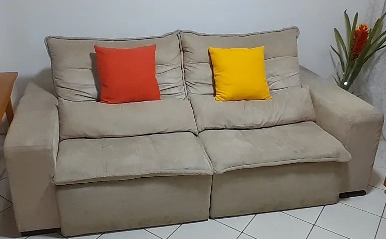 Sofá reclinável e retrátil 4 lugares 2,30m Vila Isabel - Foto 2