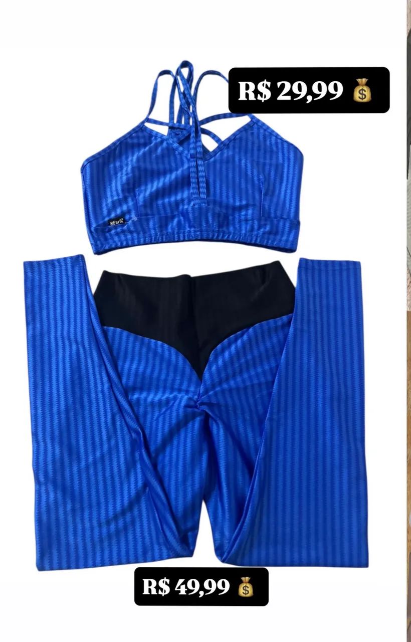 Conjunto calça legging + top academia 