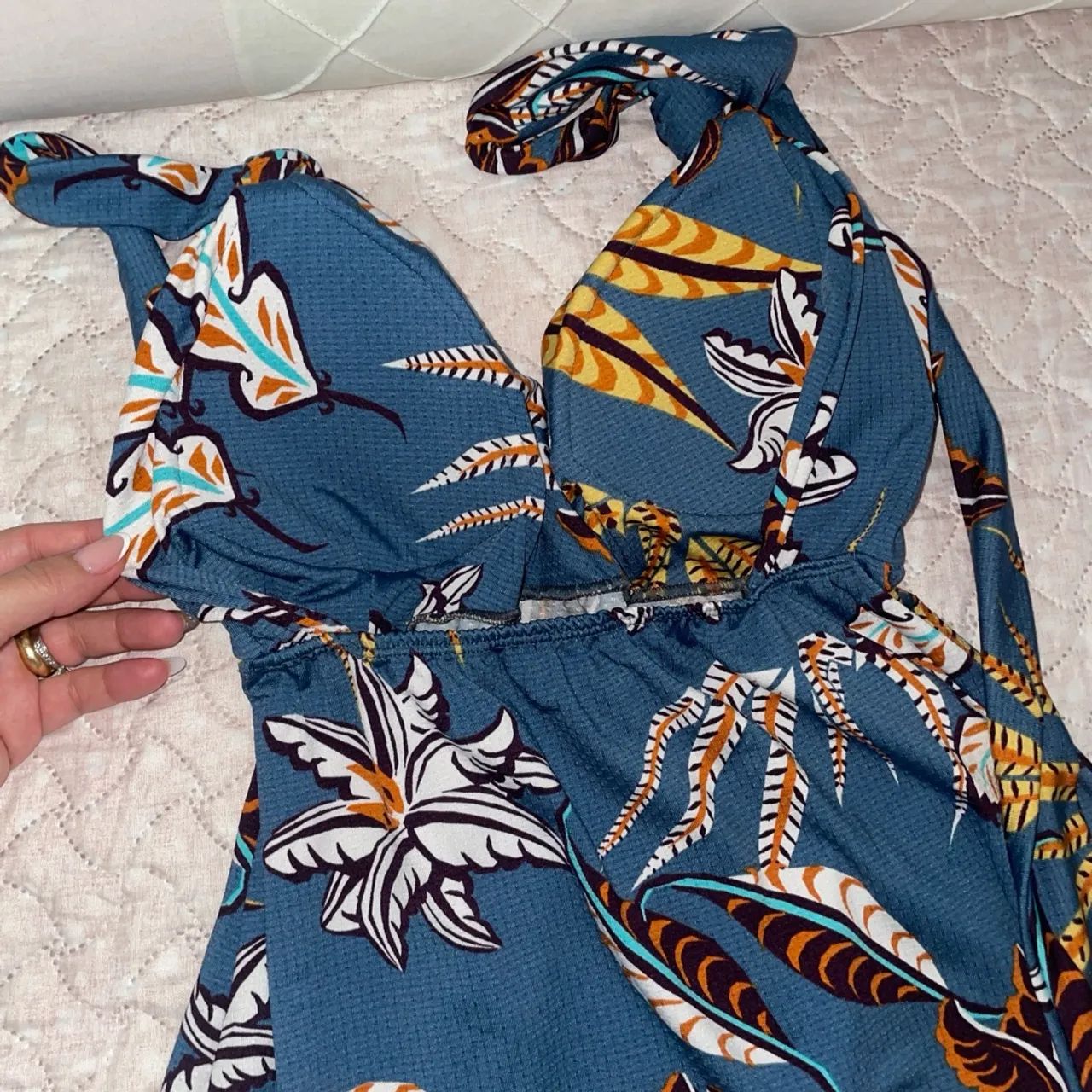Vestido Longo Floral Azul - Foto 3