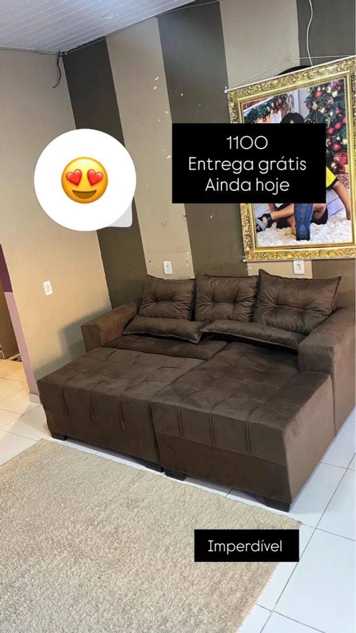 Sofá de canto com entrega grátis hoje! 1100 completão 