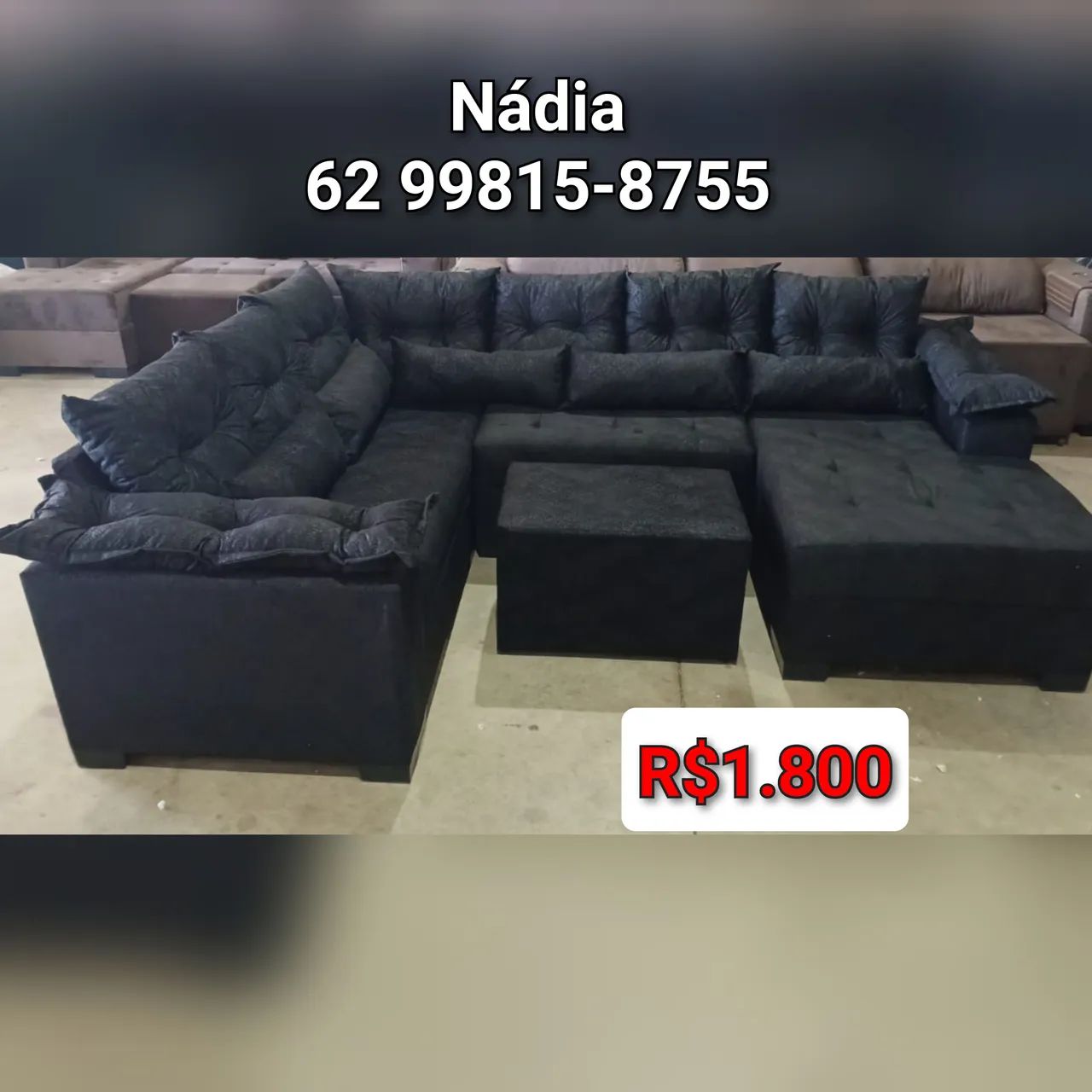 Sofá de canto com puff - R$1.800 __@@@@ 