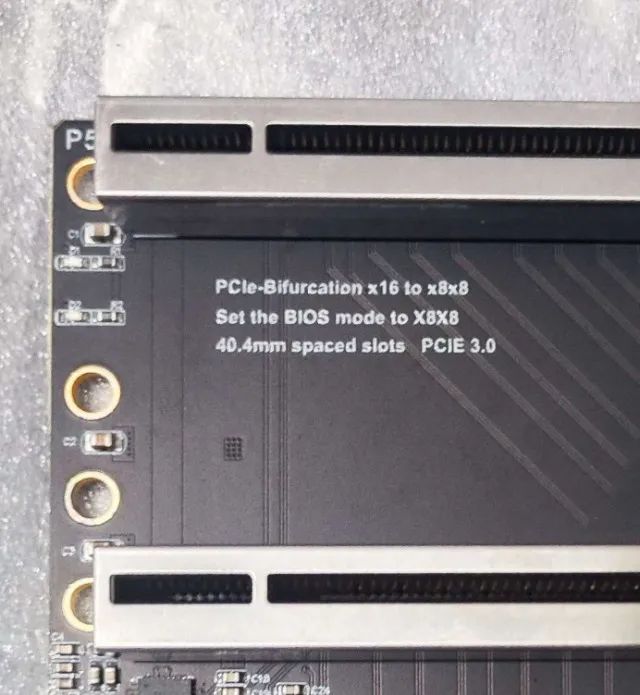 Placa de expansão riser PCIe 3.0 de 16x full com duas entradas de 8x full e blindada - Foto 3