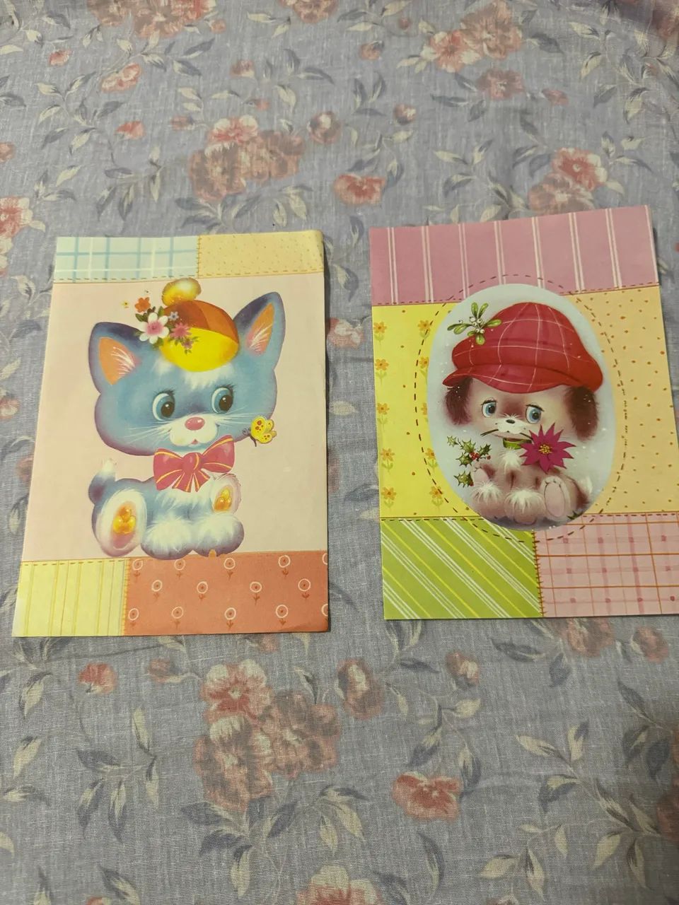 Kit 2 papéis de carta vintage coloridos raro e antigo década de 80/90