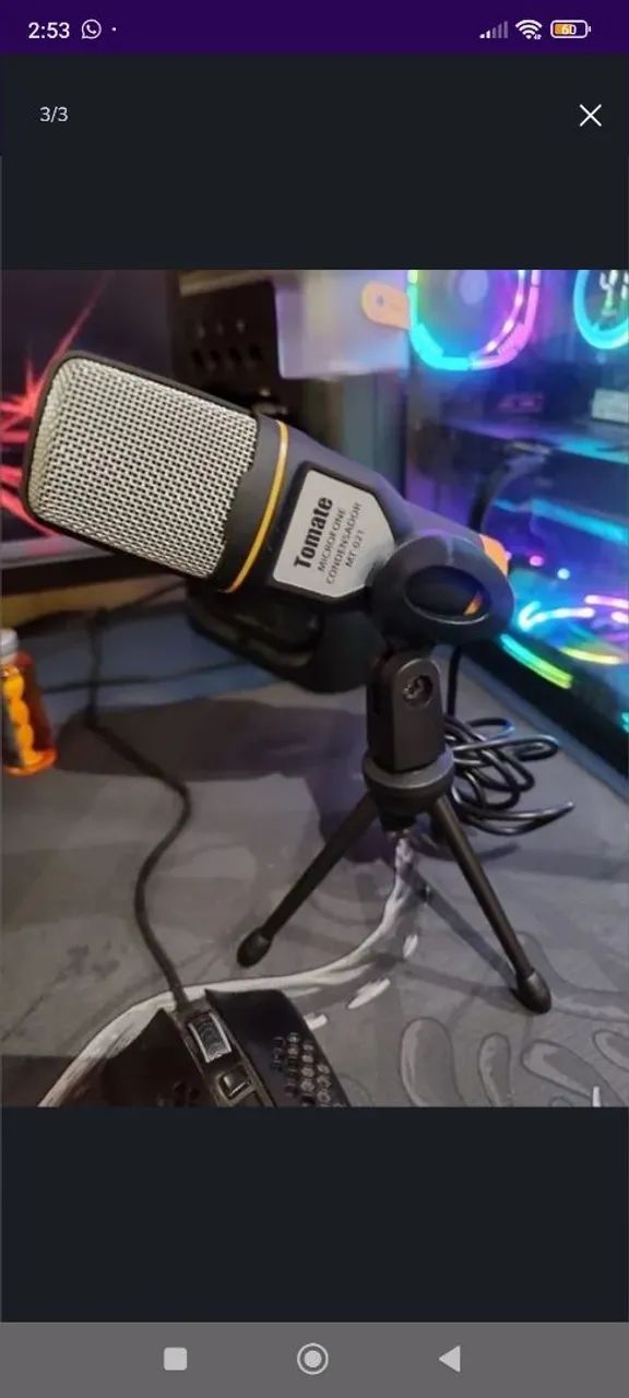 Microfone Condensador Gamer Tomate MT01