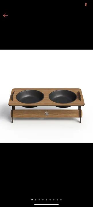 Jogo de Comedouro para Cães em Madeira