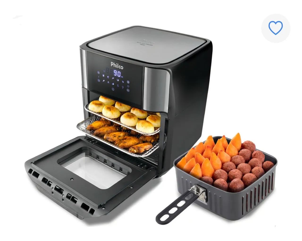 Fritadeira Elérica Air Fryer Oven Philco Pfr2200 12 litros 4 Em 1 1800w Cor Preta 110V - Foto 2
