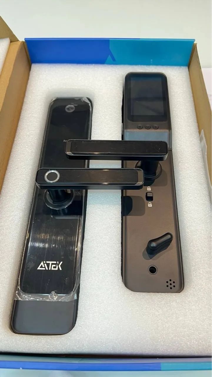 Fechadura de porta inteligente eletrônica digital Wi-Fi com câmera biometria sem fio - Foto 5