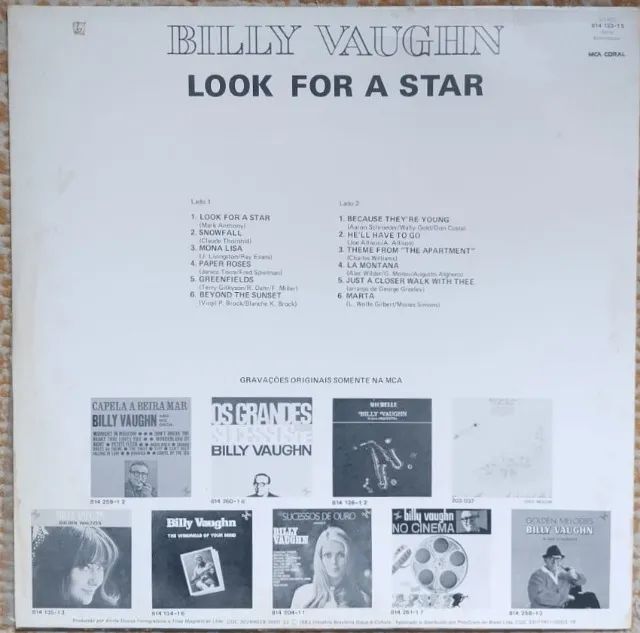 LP Billy Vaughn - Look For a Star (reimpressão de 1983) - Foto 2