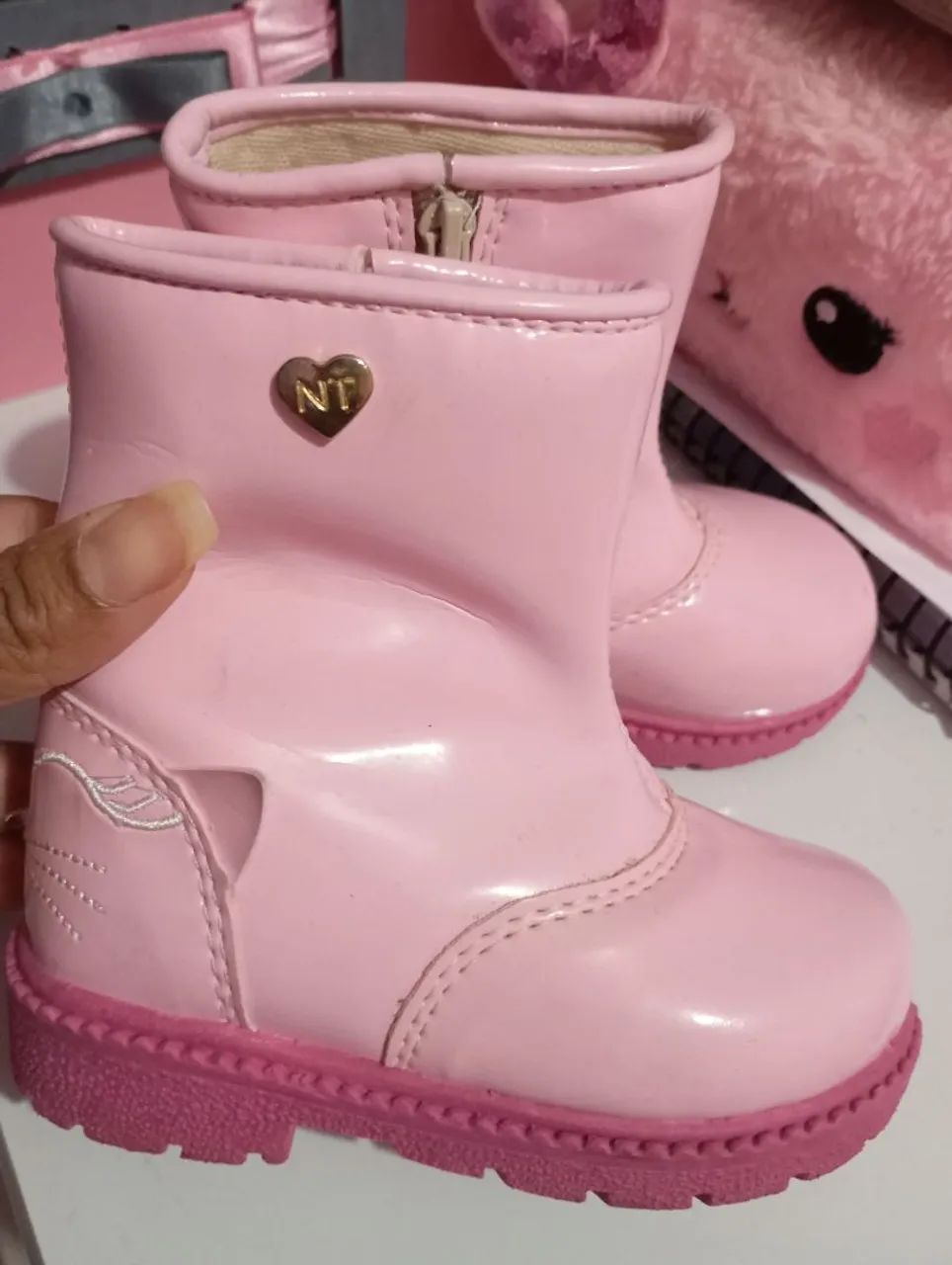 Bota Rosa Infantil - Tamanho 21 - Foto 3