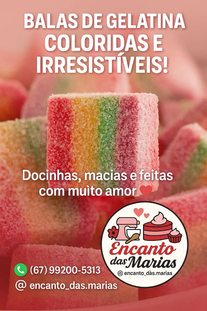 Balas de Gelatina Coloridas e Irresistíveis!